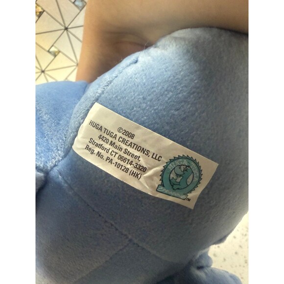 Rare Huga Tuga 2008 Blue Dinosaur Plush Wearing Hat Children Kawaii 12in - Picture 7 of 9